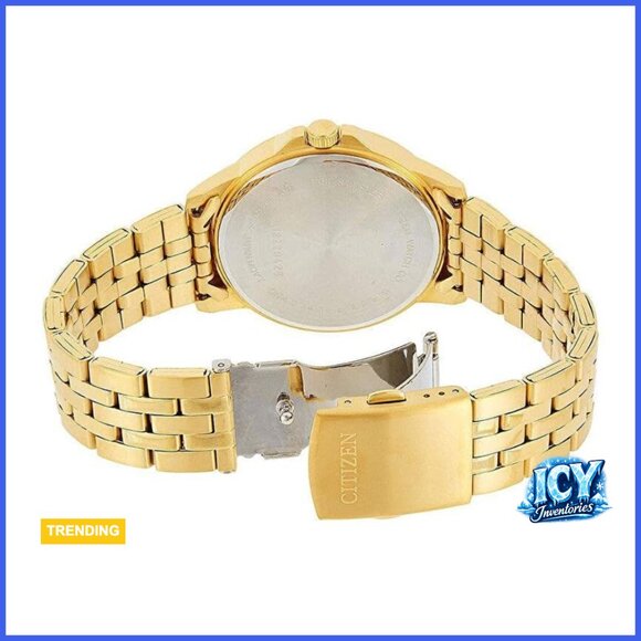 Stainless Steel Gold-Tone Watch, Quartz Movement, Water Resistant - Picture 2 of 6